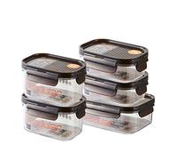 Lock & Lock Contenitori per Alimenti BISFREE - Vaschette Porta Cibo con Coperchio - per Forno Microonde Frigo e Freezer - No BPA, Set di 5