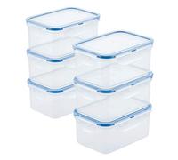 Lock & Lock Easy Essentials - Set di contenitori per alimenti, trasparenti, 590 ml (confezione da 6)