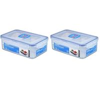 Lock & Lock HPL817C Contenitore salvafreschezza Lock&Lock rettangolare con 3 contenitori interni, 1L (Confezione da 2)