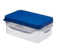 Lock & Lock to-GO - Contenitore per il pranzo con 3 scomparti, in plastica trasparente di alta qualità, senza BPA, a prova di perdite, rettangolare, 1 litro, blu
