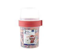 LOCK & LOCK Two-Way - Tazza per cereali, in plastica, con coperchio a vite e due contenitori, 560 ml e 310 ml
