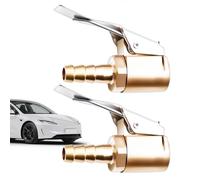 Lock On Air Chuck - Brass 2 Pack Tire Inflator Connector 5x1.8cm Locking Valve Chuck | Durable Air Hose Inflator Adapter Tool For Car Truck SUV Motorcycle Bike Trailer RV Tire Maintenance Use