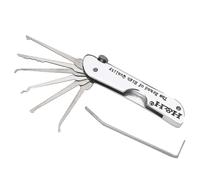 Lock Picking Set Foldable 7 in 1 Stainless Steel Lock Pick Set with Wrench Compact Training Kit for Beginners Professionals