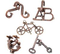 Lock Puzzle, 5 pezzi puzzle rompicapo, giochi in lega di metallo giocattoli 3D sblocco interblocco giocattoli educativi mentali rompicapo per adulti, bambini