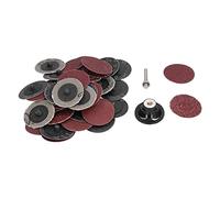 Lock Sandpaper Set 40Pcs | 2 Inch Sanding Discs & 1/4 Inch Holder | High Density Emery for Grinding/Polishing/Material Preparation | Quick Lock System for Drills