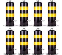 Lockable Detachable Parking Bollard - Heavy Duty Traffic Barricade Post with Reflective Strips & Chain (55/65/75cm)(H55cm 8pc)
