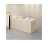 Lockable Reception Desk with Drawers - Modern Front Counter Table for Office Clinic Beauty Salon Lobby - Functional & Stylish Design for Professional Space