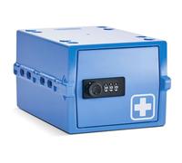 Lockabox Mini™ Scatola medicine 3L, serratura a combinazione (Medi Blue) | 3L scatola per medicinali, vitamine e integratori. Dim. 22,3 x 15,4 x 12 cm. Combinazione a 3 cifre. Policarbonato resistente