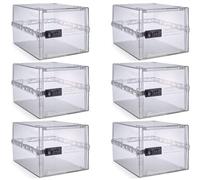 Lockabox One™ Business Bundle | Confezione da 6 | Scatola portaoggetti con serratura per assistenza sanitaria, uffici, cliniche e scuole (Crystal)