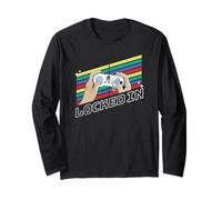Locked In Focus Gamer Gaming Tee Y2K Art Retro Video Arcade Maglia a Manica