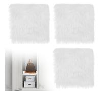 Locker Rug White 3PCS 12x12inch Square Locker Carpet Non-slip Mini Plush Area Rug Fluffy Nail Art Mat for School Decor Jewelry Nail Photography
