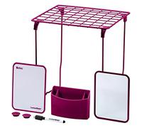 LockerMate Kit organizer per armadietti, 7 pezzi, include ripiano per armadietto, specchio, lavagna, tazza e pennarello cancellabile a secco, rosa