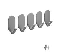 LOCKLGFMCZ 5 ganci da parete autoadesivi resistenti, for chiavi, cappotti, borse, bagno, cucina, porta, accappatoio, asciugamani, accessori Accessori per ganci(Silver)