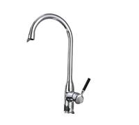 LOCKLGFMCZ Rubinetti da cucina for lavello, rubinetto flessibile in ottone cromato, filtro rimovibile, miscelatore, nero opaco 2 in 1 Rubinetto da cucina(Silvery,G3/8)