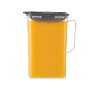 LocknLock Aqua - Brocca d'acqua per porta del frigorifero con manico in plastica senza BPA, con coperchio ribaltabile, perfetta per preparare tè e succhi di frutta, 2 quarti, grigio