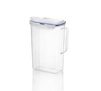 LocknLock Aqua - Brocca d'acqua per porta frigo, con manico, in plastica senza BPA, con coperchio ribaltabile, perfetta per preparare tè e succhi, 2 quarti, trasparente