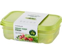 LocknLock Barattoli con coperchio, ermetici, set da 2 pezzi, impilabili e senza BPA, per frutta e verdura, adatti al microonde, al congelatore e alla lavastoviglie (760 ML)