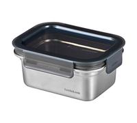 LocknLock 2 Contenitori per Alimenti in Acciaio Inossidabile, Rettangolare 500ml, Contenitore Ermetico con Coperchio, Adatto per Microonde e Lavastoviglie, 14,6 x 10,7 x 6,8 cm, Argento