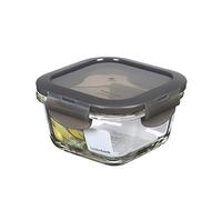 LocknLock - Contenitore per alimenti in vetro da forno con coperchio, 300 ml, 120 x 120 x 65 mm, quadrato, adatto per frigorifero, congelatore e lavastoviglie, in vetro borosilicato fino a 400 °C,