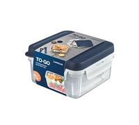 LocknLock TO GO - Contenitore per il pranzo con scomparti da 1,2 l, per adulti con inserto sandwich, per toppingtray, coltello, forchetta e salsa, a prova di perdite, adatto alla lavastoviglie e al