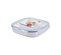 LocknLock TO GO - Contenitore per snack con scomparti, 1,35 l, 4 scomparti separati, per frutta e verdura, 100% aria e impermeabile, lavabile in lavastoviglie e microonde, senza BPA