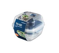 LocknLock TO GO Salad Bowl con contenitore per condimenti, posate e posate, 950 ml, 100% aria e impermeabile, lavabile in lavastoviglie e microonde, senza BPA, insalatiera to go