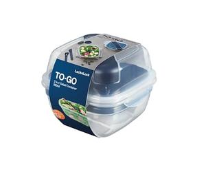 LocknLock TO GO Salad Bowl con contenitore per condimenti, posate e posate, 950 ml, 100% aria e impermeabile, lavabile in lavastoviglie e microonde, senza BPA, insalatiera to go