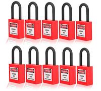 Lockout Lock 38mm, 10 Set Lockout Tagout Lucchetto Strumento di Sicurezza Lucchetti di Sicurezza Elettrica per Fabbriche (Rosso)