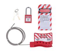 Lockout Tagout Kit, Lockout Tagout Cavo Lucchetto Acciaio Inossidabile Metallo Impatto Regolabile Blocco Cavo Regolabile Lucchetti di Sicurezza Set per Stazioni Lock Out Tag Out