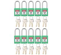 Lockout Tagout Lock, durevole Lockout Lock Set di lucchetti di sicurezza Lockout Tagout Lock Set 10 set per stazioni di blocco Tag Out(verde)