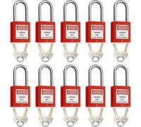 Lockout Tagout Lockout, lucchetto di sicurezza, con chiave diversa, lucchetti di sicurezza per blocco fuori tagout, 10 pezzi con numero (rosso 1-10)