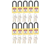 Lockout Tagout Locks 10 Set Lockout Lock 2 Chiavi per Serratura Lucchetto di Sicurezza Antipolvere Ingegnerizzato in Nylon per Lockout Tag Out(giallo)