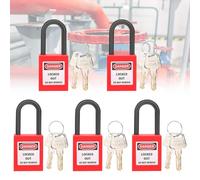 Lockout Tagout Locks 5 Set Lockout Lock 2 Chiavi per Serratura Lucchetto di Sicurezza Antipolvere Ingegnerizzato in Nylon per Lockout Tag Out(rosso)