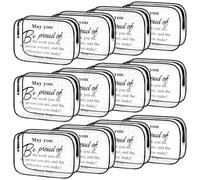 Locmeo 12 pezzi di ringraziamento per le donne Bulk Inspirational Clear Makeup Bag May You Be Proud of The Work PVC Cosmetic Travel Toiletry Bag Employee Apprezzamento Regalo per colleghi, insegnanti
