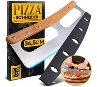 Loco Bird Tagliapizza Mezzaluna - Coltello per Pizza Acciaio Inox 34,5 cm