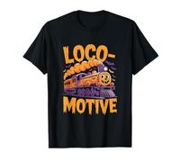 Loco-Motive Divertente Halloween Treno Arte Maglietta