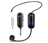 LOCOCO Wireless Microphone,UHF Microfono Archetto Senza Fili con Display Digitale, Trasmissione 50m, per Guida Turistica/Insegnamento/Fitness/Discorso