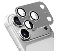 Locofun Pellicola Fotocamera per iPhone 17 Pro,Anti Graffio Camera Vetro Temperato Protezione Lente Pellicola,Telaio Alluminio Durezza 9H Vetro Temperato Protezione Fotocamera,Grigio