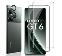 Locofun Pellicola Vetro Temperato per Realme GT 6T/ GT 6 | Durezza 9H Schermo Protettiva Film e Protezione Lente Fotocamera, 2+2 Pezzi, Anti Graffi Niente Bolle Film