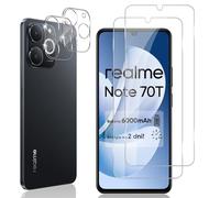 Locofun Pellicola Vetro Temperato per Realme Note 70T e Protezione Lente Fotocamera, Durezza 9H Schermo Protettiva Film [2+2 Pezzi], Anti Graffi Niente Bolle