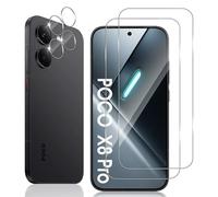 Locofun Pellicola Vetro Temperato per Xiaomi Poco X8 Pro e Protezione Lente Fotocamera, Durezza 9H Schermo Protettiva Film [2+2 Pezzi], Anti Graffi Niente Bolle