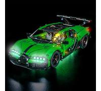LocoLee Kit luci compatibili con Lego Green Bugatti Chiron Pur Sport Hypercar 42241 - Non solo modello reale, accessori per illuminazione a LED per LEGO Technic per collezionisti di display (versione