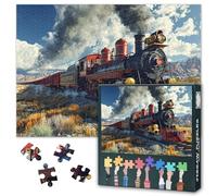 Locomotiva a vapore sulla ferrovia transccontinentale industrializzazione epoca 1000 pezzi puzzle per adulti sfidante puzzle storico arte per gli appassionati di treno 70x50 cm