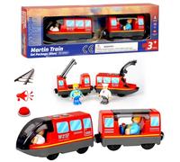 Locomotiva ad Azione a Batteria (Connessione Magnetica), Trenino Elettrico per Bambini Trenino Giocattolo, Potente Set di Proiettili per Motore per Thomas, Brio, Chuggington, Età 3+ Anni, Rosso