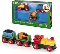 Locomotiva BRIO Action Train a batteria 33319, carro carbone e betoniera