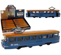 Locomotiva in metallo con motore a frizione e suoni blu