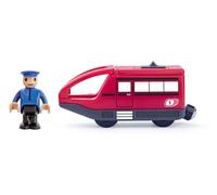Locomotiva rossa con macchinista a batterie