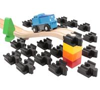 Locorico - 20 adattatori compatibili Brio Duplo per ferrovia in legno