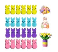 LOCPUFF Easter Sponge Bunnies Vase Filler, 60PCS Sponge Bunnies Vase Filler, 4 Colors Easter Decoration Bunnies Vase Stuffer, Cute Spring Rabbit Vase Fillers, for Home Table Decor (4 Colors)