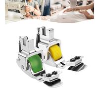 LOCPUFF Versatile Adjustable Rolled Hemmer Presser Foot, Invisible Zipper Guide Hem Foot, 2025 New Sewing Rolled Hemmer Foot, Sewing Machine Presser Foot Hemmer Foot for Home Industrial (Yellow+Green)